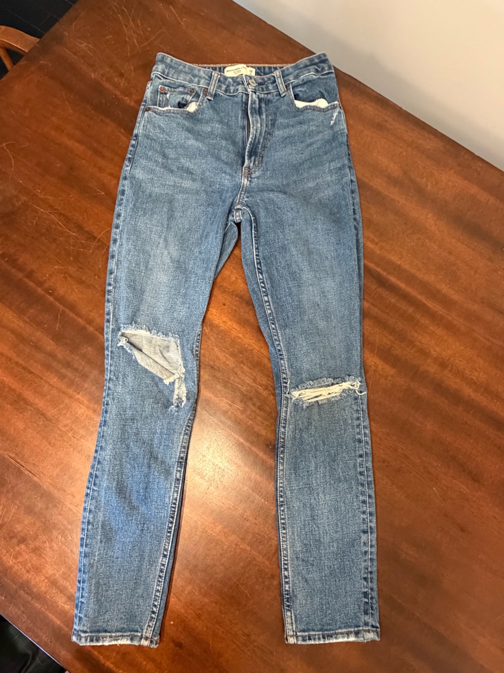 Abercrombie & Fitch Light Blue High-Rise Skinny Jeans